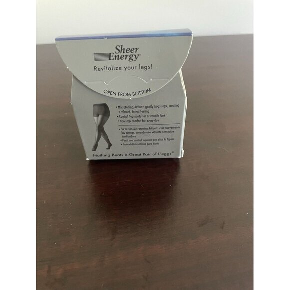 NOS New Leggs Sheer Energy Pantyhose Control Top Toe Nude Q Plus #90981 - Picture 3 of 5